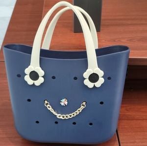 Rubber Tote Charm Bag with Charms